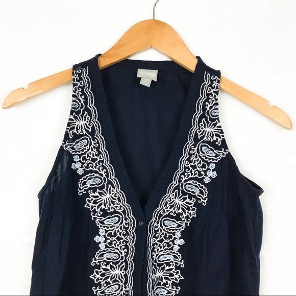 Converse One Star Navy Blue Sleeveless Blouse XS - Picture 5 of 8